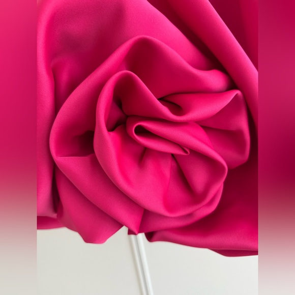 Mac Duggal High Nech Sleeveless Bubble Hem Mini Dress Fuchsia Size 2 - Picture 8 of 17